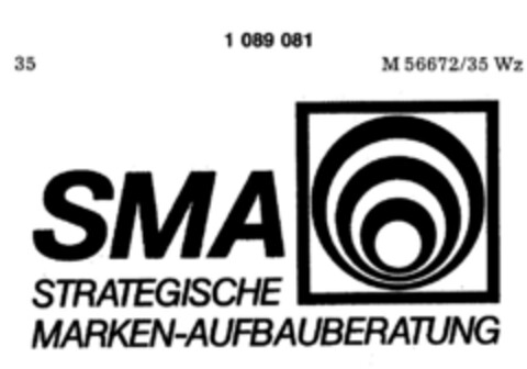 SMA STRATEGISCHE MARKEN-AUFBAUBERATUNG Logo (DPMA, 31.05.1985)