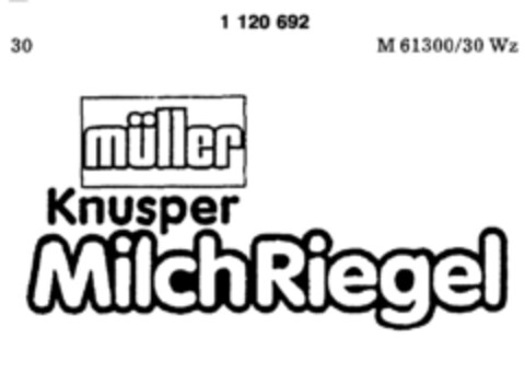 müller Knusper Milch Riegel Logo (DPMA, 31.08.1987)