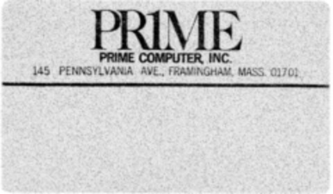 PR1ME PRIME COMPUTER, INC. Logo (DPMA, 02/10/1978)