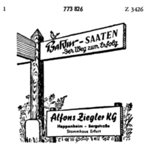 Baldur-SAATEN Der Weg zum Erfolg Logo (DPMA, 07.11.1961)