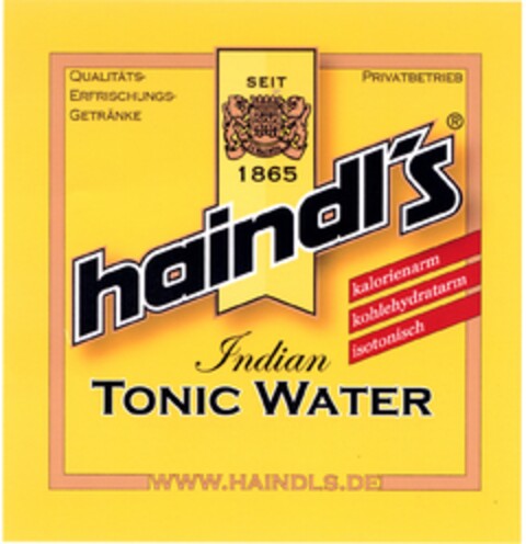 haindl's Indian TONIC WATER Logo (DPMA, 02.06.2006)