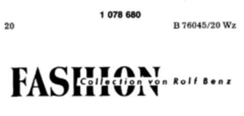 FASHION Collection von Rolf Benz Logo (DPMA, 09.01.1985)