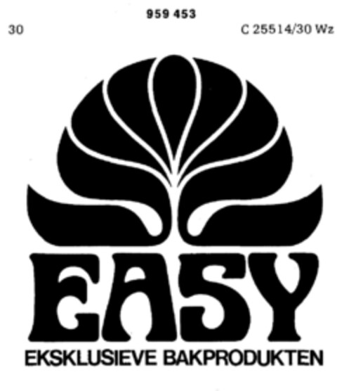 EASY EKSKLUSIEVE BAKPRODUKTEN Logo (DPMA, 07.05.1976)