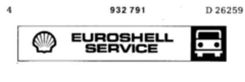 EUROSHELL SERVICE Logo (DPMA, 08.01.1972)