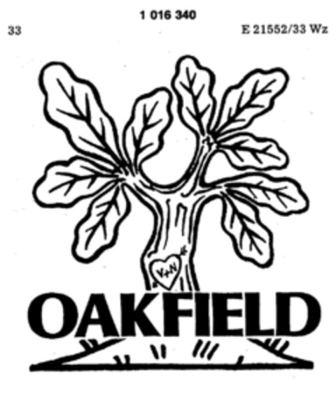 OAKFIELD Logo (DPMA, 23.05.1980)