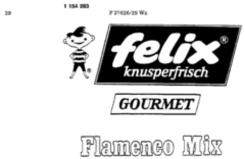 felix knusperfrisch GOURMET Flamenco Mix Logo (DPMA, 16.06.1989)
