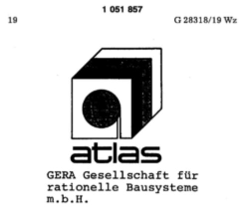 atlas GERA Gesellschaft für rationelle Bausysteme m. b. H. Logo (DPMA, 22.10.1980)