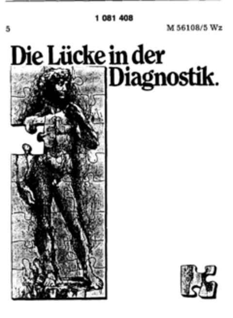 Die Lücke in der Diagnostik. Logo (DPMA, 09.02.1985)