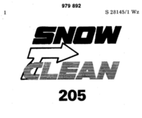 SNOW CLEAN 205 Logo (DPMA, 21.08.1974)