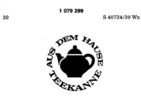 AUS DEM HAUSE TEEKANNE Logo (DPMA, 08/01/1984)