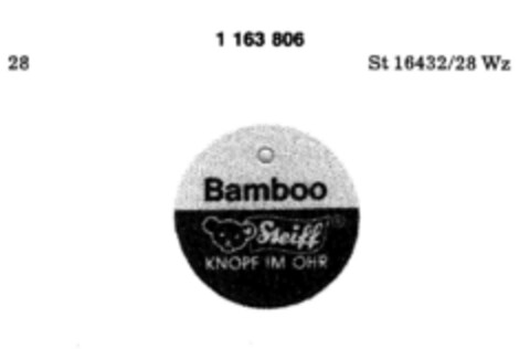 Bamboo Steiff  KNOPF IM OHR Logo (DPMA, 28.10.1989)