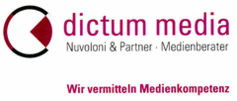 dictum media Nuvoloni & Partner Medienberater Wir vermitteln Medienkompetenz Logo (DPMA, 02.01.2002)