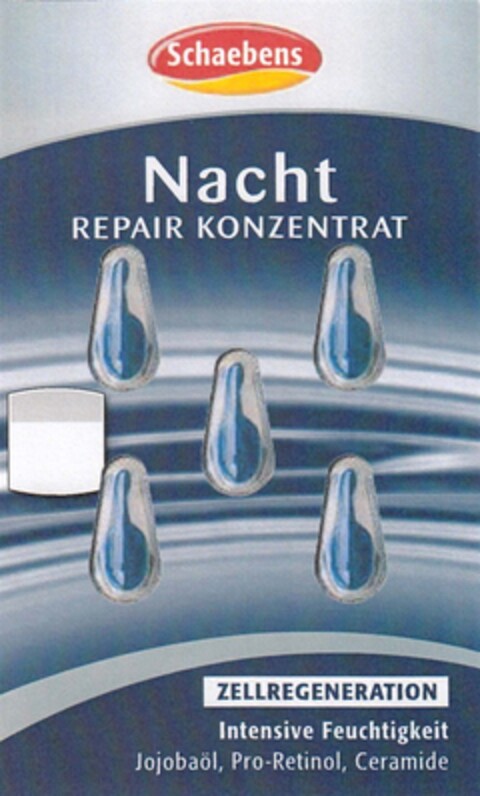 Schaebens Nacht REPAIR KONZENTRAT ZELLREGENERATION Intensive Feuchtigkeit Jojobaöl, Pro-Retinol, Ceramide Logo (DPMA, 09/19/2014)