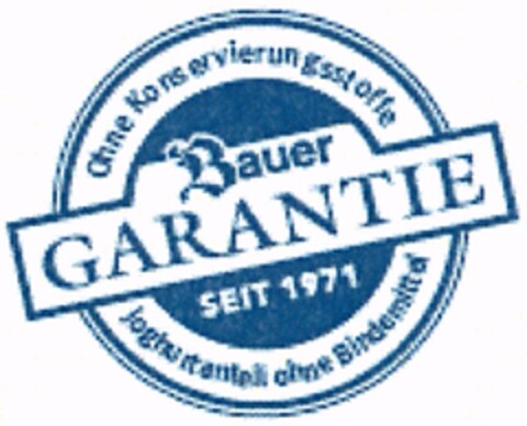 Bauer GARANTIE SEIT 1971 Logo (DPMA, 13.06.2006)
