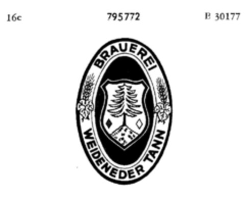 WEIDENEDER TANN BRAUEREI Logo (DPMA, 30.10.1963)