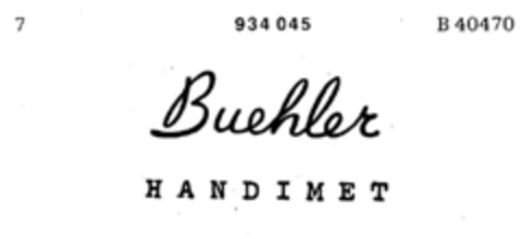 Buehler HANDIMET Logo (DPMA, 20.06.1968)