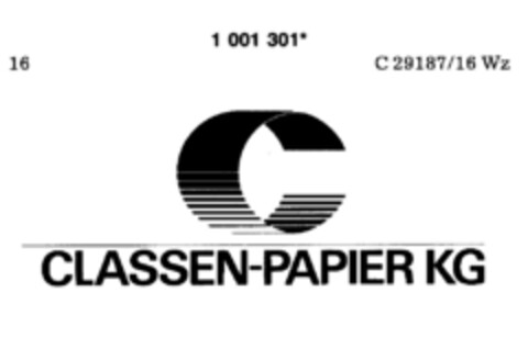C CLASSEN-PAPIER KG Logo (DPMA, 06.03.1980)