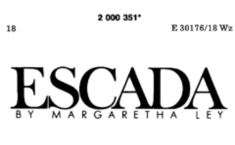 ESCADA BY MARGARETHA LEY Logo (DPMA, 11/30/1990)