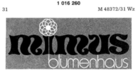 mimus blumenhaus Logo (DPMA, 06/07/1980)