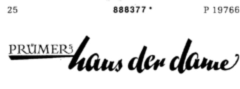 PRÜMER`S haus der dame Logo (DPMA, 14.06.1971)