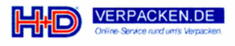 H+D VERPACKEN.DE Online-Service rund um's Verpacken. Logo (DPMA, 12/01/2000)