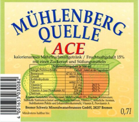 MÜHLENBERG QUELLE ACE Logo (DPMA, 03.12.2003)
