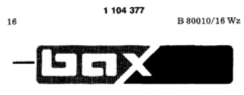 bax Logo (DPMA, 08/21/1986)