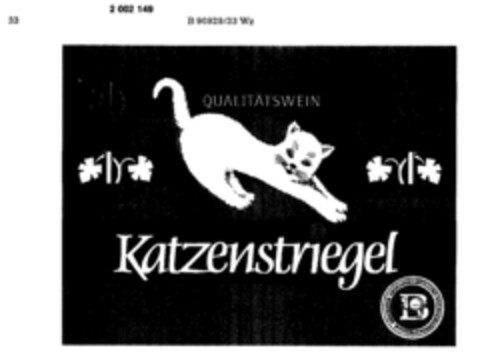 Katzenstriegel Baden QUALITÄTSWEIN Logo (DPMA, 04.10.1990)