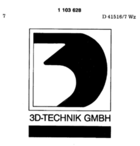 3D-TECHNIK GMBH Logo (DPMA, 12/12/1985)