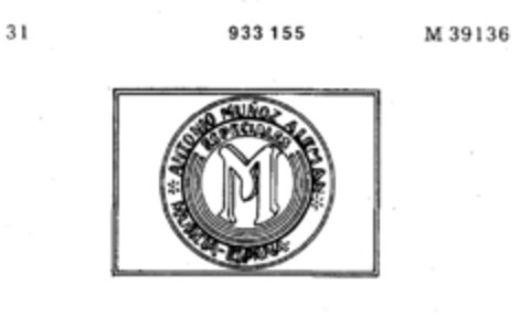 ANTONIO MUNOZ ALEMAN Logo (DPMA, 10.05.1974)