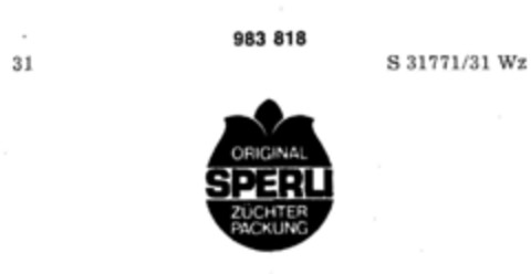 ORIGINAL SPERLI ZÜCHTER PACKUNG Logo (DPMA, 24.02.1978)