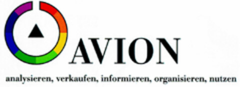 AVION analysieren, verkaufen, informieren, organisieren, nutzen Logo (DPMA, 16.06.2000)