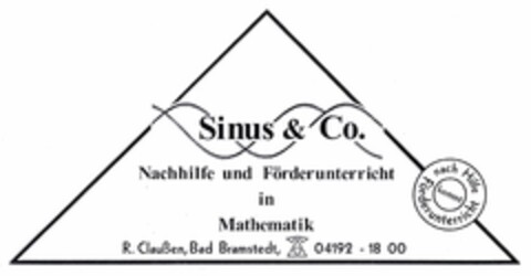 Sinus & Co. Nachhilfe und Förderunterricht in Mathematik Logo (DPMA, 02/09/2005)