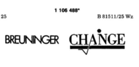 BREUNINGER CHANGE Logo (DPMA, 08.04.1987)