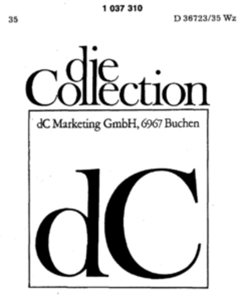 die Collection dC Logo (DPMA, 22.10.1981)