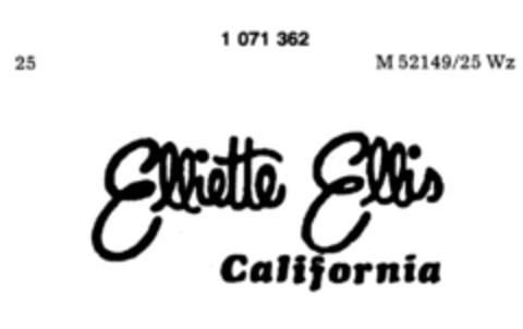 Elliette Ellis California Logo (DPMA, 29.10.1982)