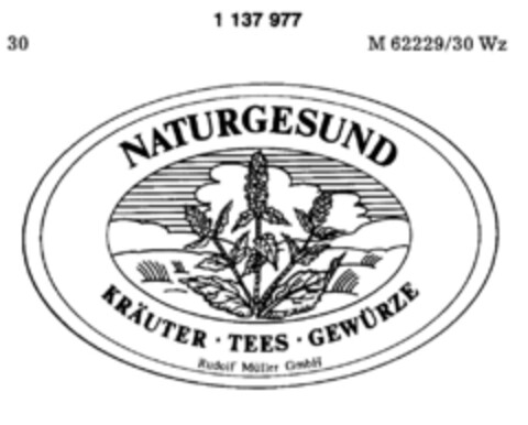 NATURGESUND KRÄUTER·TEES·GEWÜRZE Logo (DPMA, 06.05.1988)