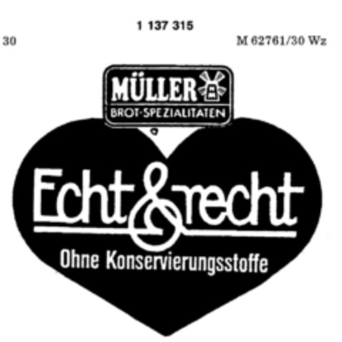 MÜLLER BROT-SPEZIALITÄTEN Echt&recht Logo (DPMA, 18.04.1988)