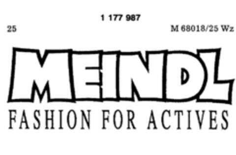 MEINDL FASHION FOR ACTIVES Logo (DPMA, 08/17/1990)