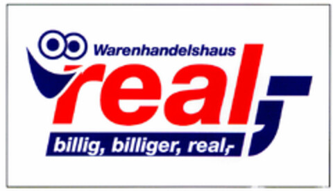 Warenhandelshaus real; billig, billiger, real; Logo (DPMA, 07/05/1997)