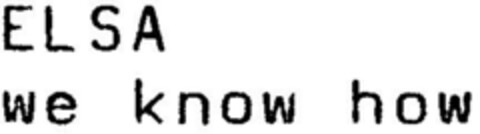 ELSA we know how Logo (DPMA, 15.05.1998)