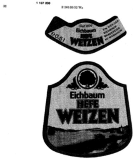 Eichbaum HEFE WEIZEN Logo (DPMA, 11.10.1986)
