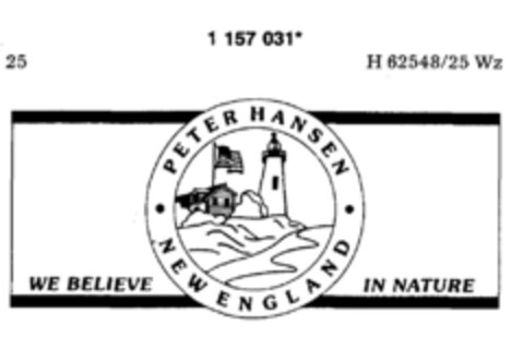 PETER HANSEN NEW ENGLAND Logo (DPMA, 09.11.1989)