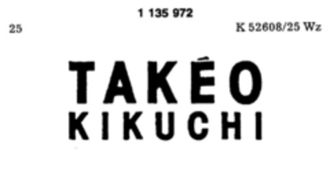 TAKEO KIKUCHI Logo (DPMA, 05.04.1988)