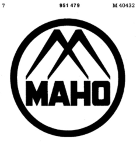 MAHO (M) Logo (DPMA, 16.05.1975)