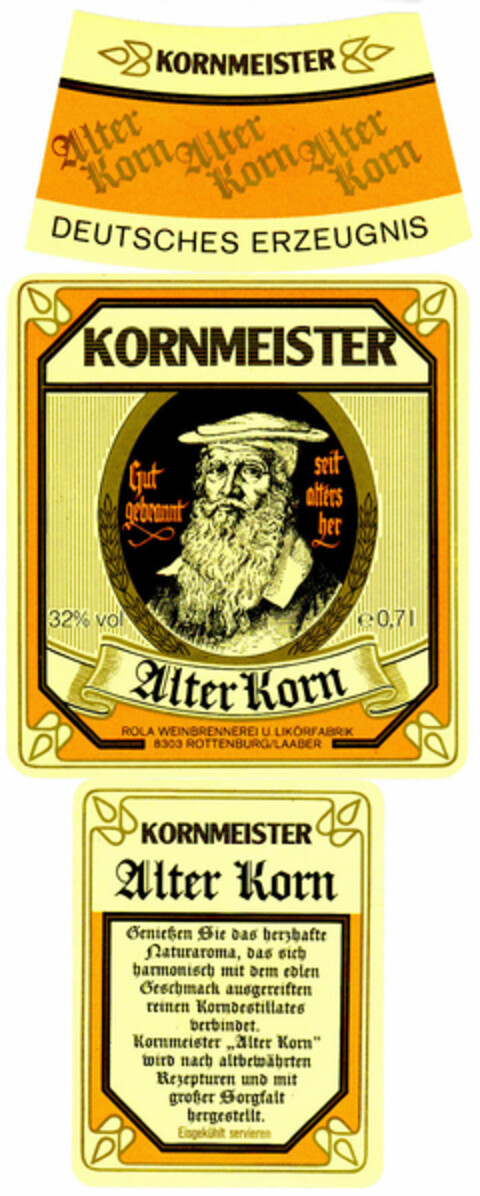 KORNMEISTER Alter Korn Logo (DPMA, 26.02.1986)