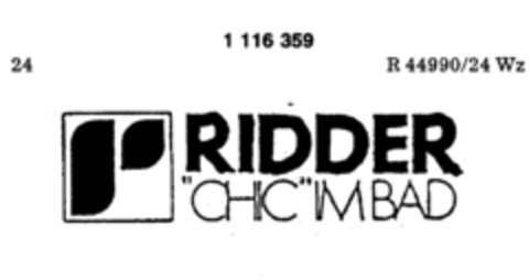 r RIDDER "CHIC" IM BAD Logo (DPMA, 27.12.1986)