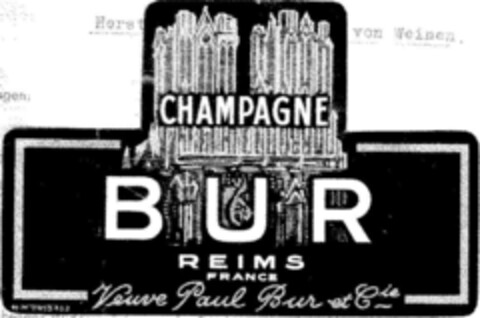 CHAMPAGNE BUR REIMS FRANCE Logo (DPMA, 16.01.1968)