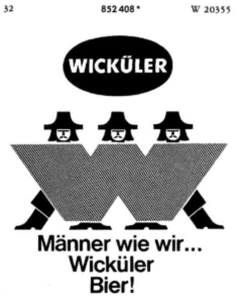 WICKÜLER W Männer wie wir... Wicküler Bier! Logo (DPMA, 27.03.1968)