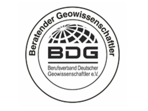 Beratender Geowissenschaftler BDG Berufsverband Deutscher Geowissenschaftler e.V. Logo (DPMA, 02/03/2011)